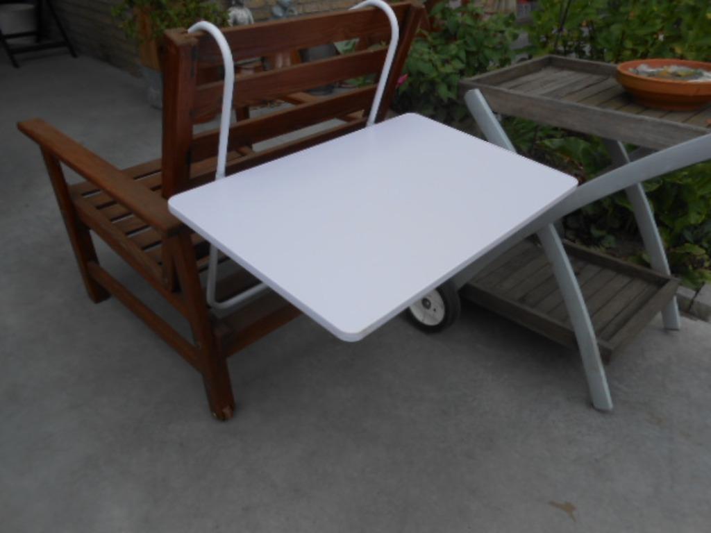 witte balkonhangtafel balustrade tafel max 20 kg  40 x 60, Ophalen of Verzenden, In hoogte verstelbaar, Nieuw