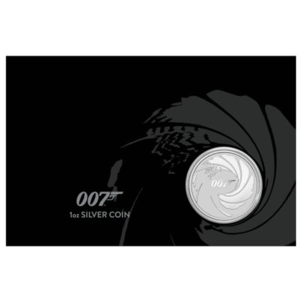 James Bond 007 - 1 Oz zilver munt 2020 in muntkaart, Ophalen of Verzenden, Losse munt, Zilver