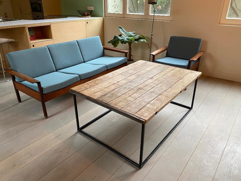 Salontafel steigerhout, Huis en Inrichting, Tafels | Salontafels, Ophalen, 100 tot 150 cm, 50 tot 100 cm, Zo goed als nieuw