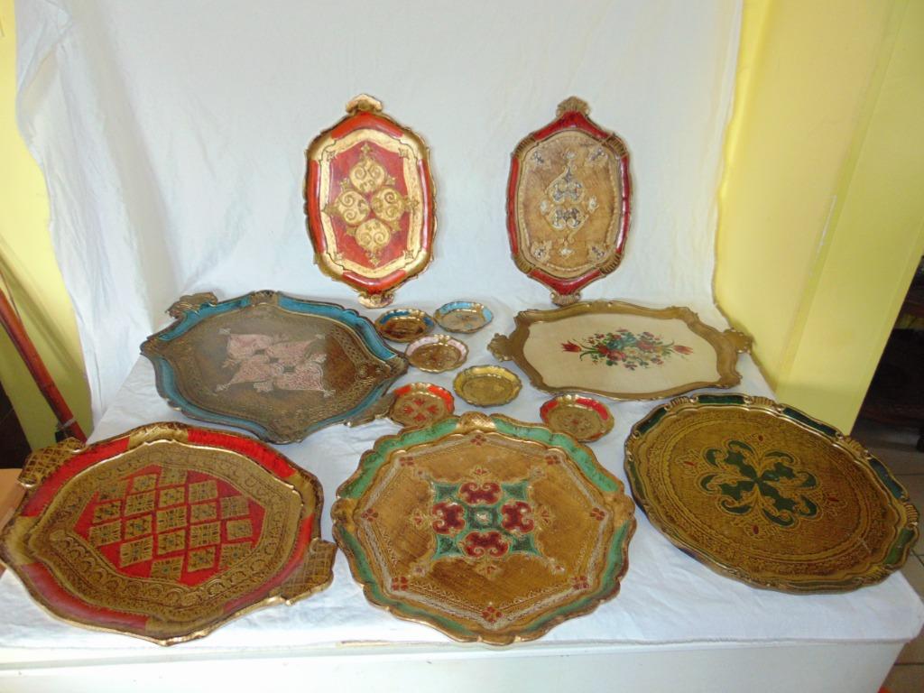 Grote partijen platters uit Florence, Italië, Huis en Inrichting, Ophalen of Verzenden, Gebruikt, Rechthoekig, Hout
