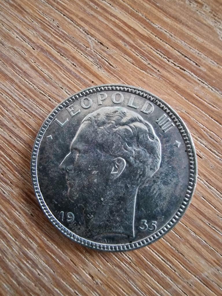 Belgische zilveren munt van 20 frank uit 1935, Ophalen of Verzenden