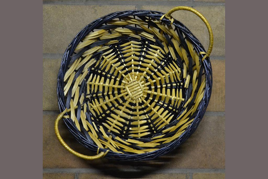 Ronde rieten mand, Mand, Rond, Ophalen of Verzenden, Zo goed als nieuw