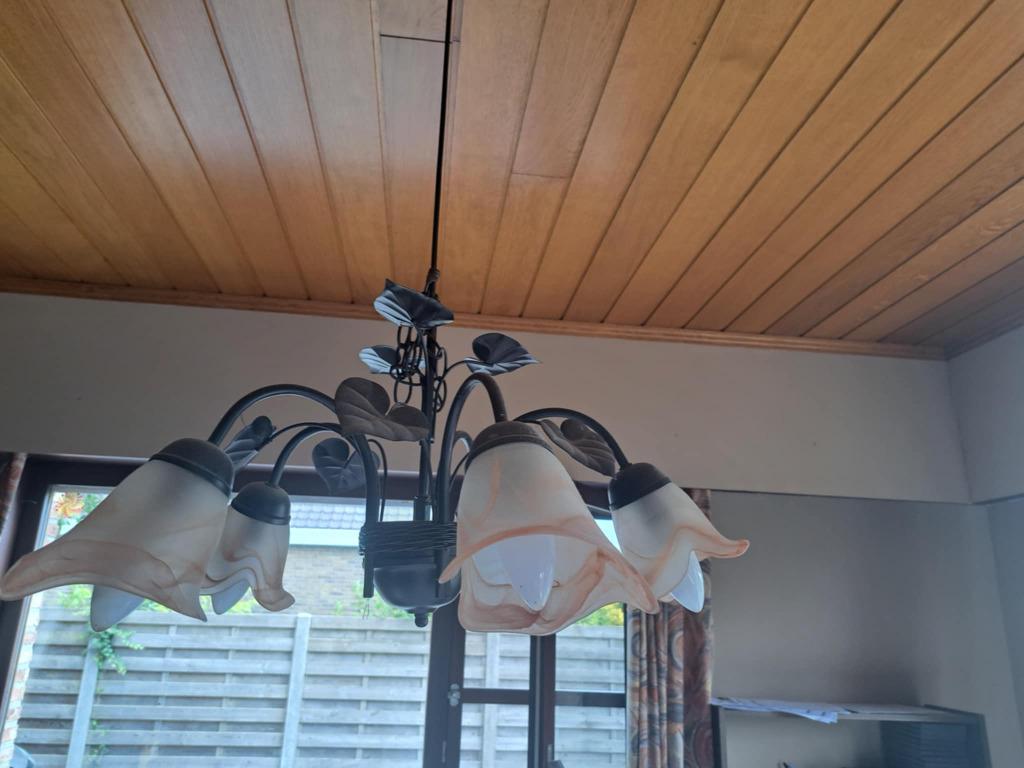 lusters, Huis en Inrichting, Lampen | Kroonluchters, Ophalen, Zo goed als nieuw, Metaal