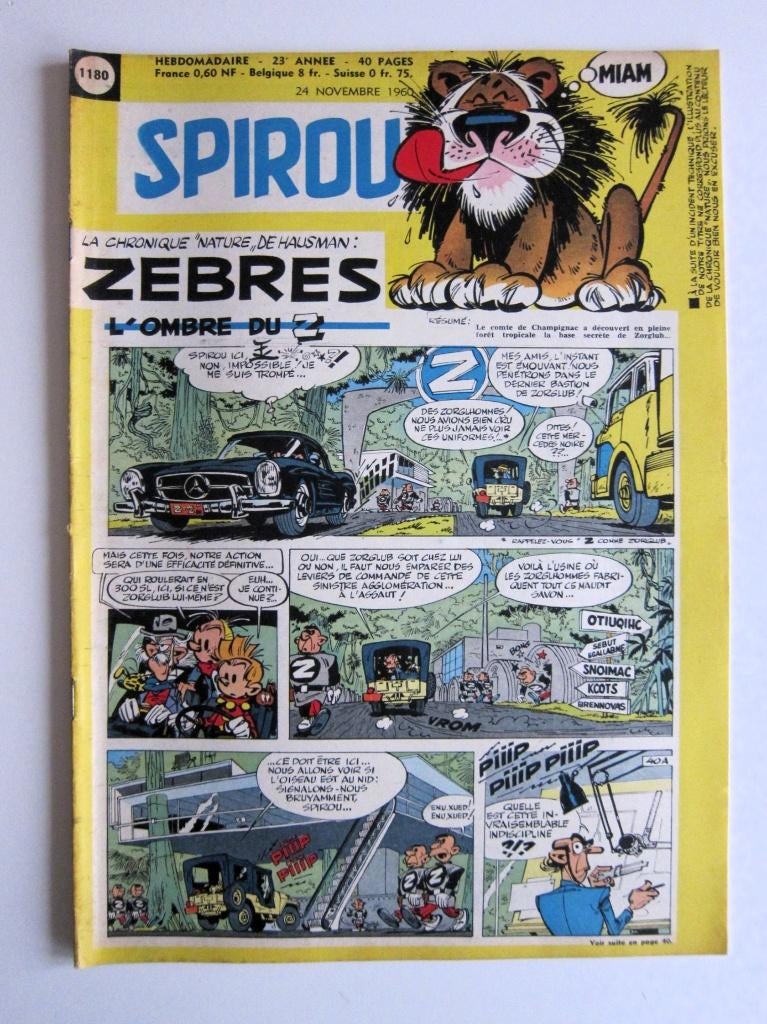 Hebdo Spirou 1180 + mini-récit n°43 (1960), Enlèvement ou Envoi, Une BD, Comme neuf, Collectif