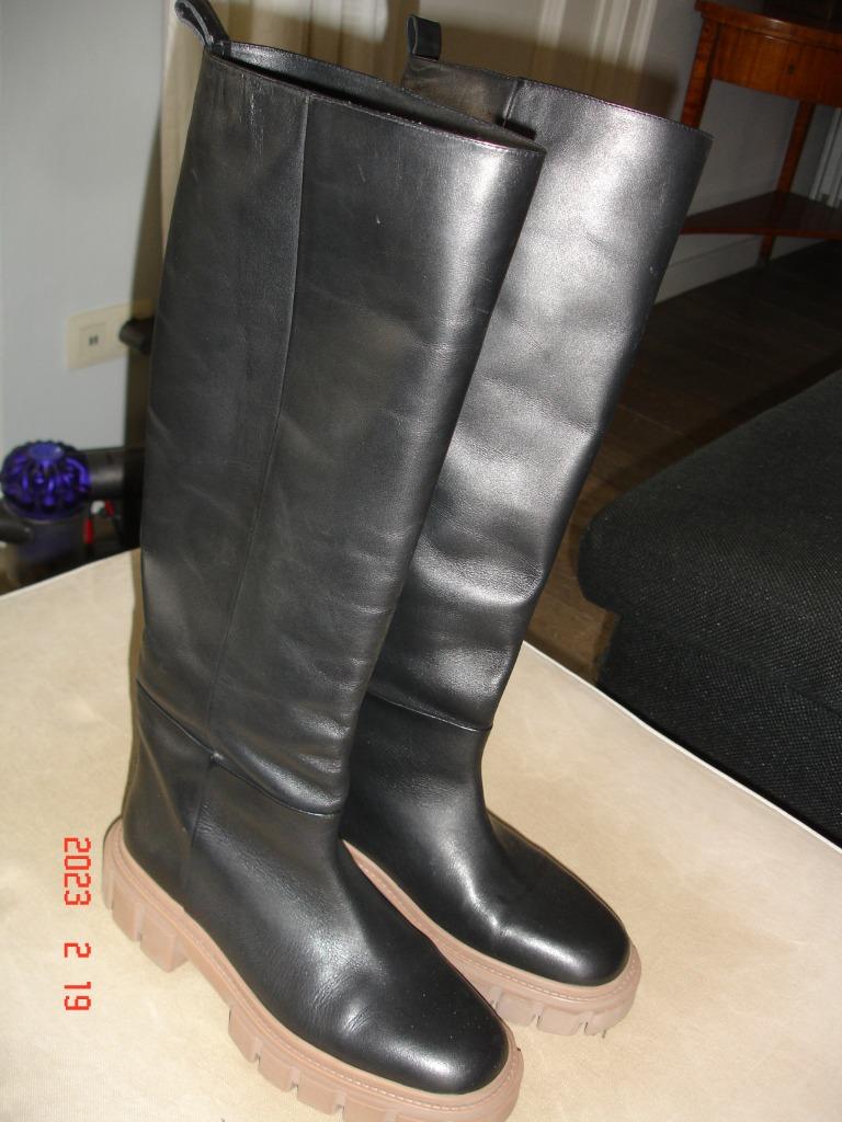 bottes Massimo Dutti 39, Comme neuf, Bottes hautes, Noir, Enlèvement ou Envoi