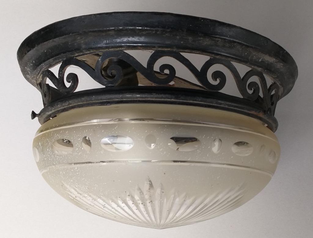 PLAFONNIER D'ECLAIRAGE ANCIEN - 1900, Enlèvement ou Envoi, Comme neuf, Verre