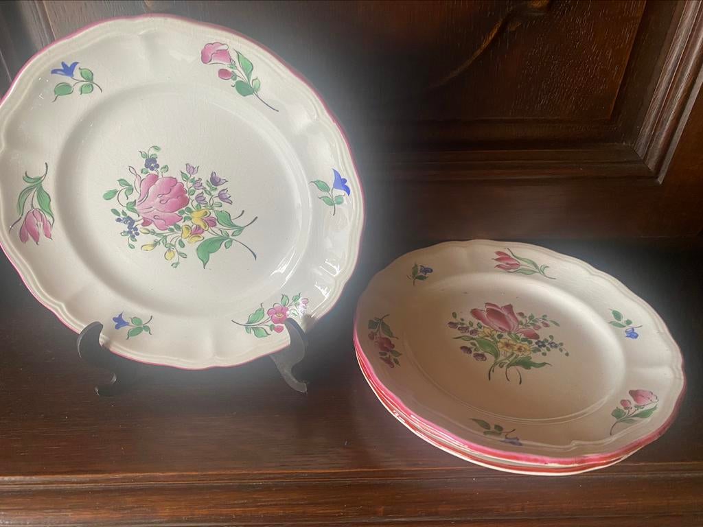 3 assiettes porcelaine luneville, Antiquités & Art