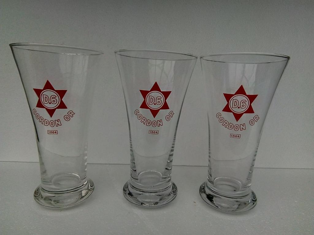 Trois anciens verres CORDON OR D6 de la Brie de l'UNION à Ju, Collections, Marques de bière, Enlèvement ou Envoi, Comme neuf, Verre ou Verres