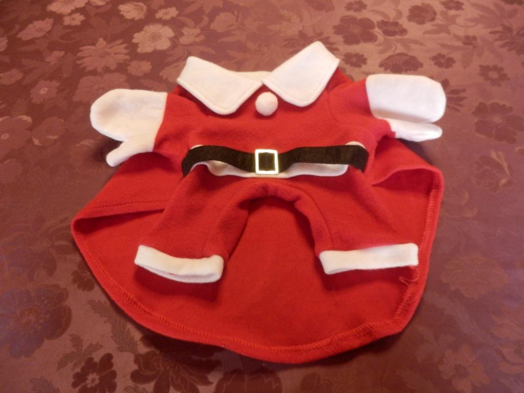 (20)- manteau petit chien t.S rouge de pere noel, Enlèvement ou Envoi, Comme neuf, Costume pour chien