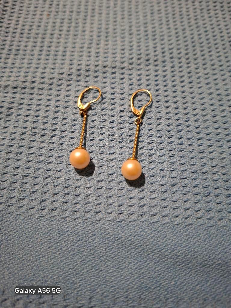 Boucles d'oreilles en perles dorées, Bijoux, Sacs & Beauté, Bracelets à breloques, Enlèvement, Perle