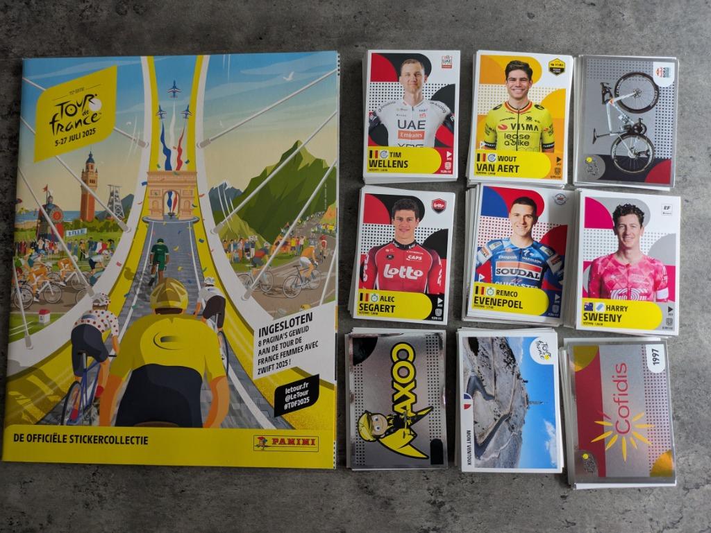 PANINI TOUR DE FRANCE 2025 volledige set stickers plus album, Hobby en Vrije tijd, Verzenden, Nieuw