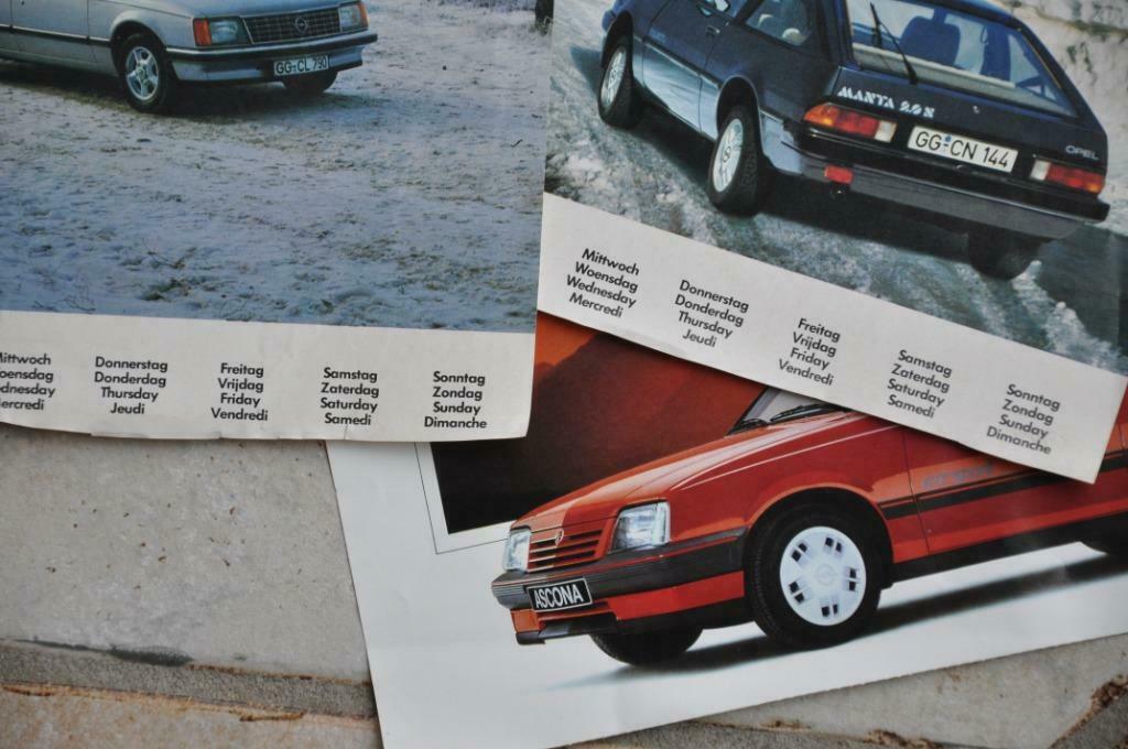 3 vintage OPEL kalenderfoto's : MANTA - ASCONA - SENATOR, Verzamelen, Verzenden, Gebruikt, Foto