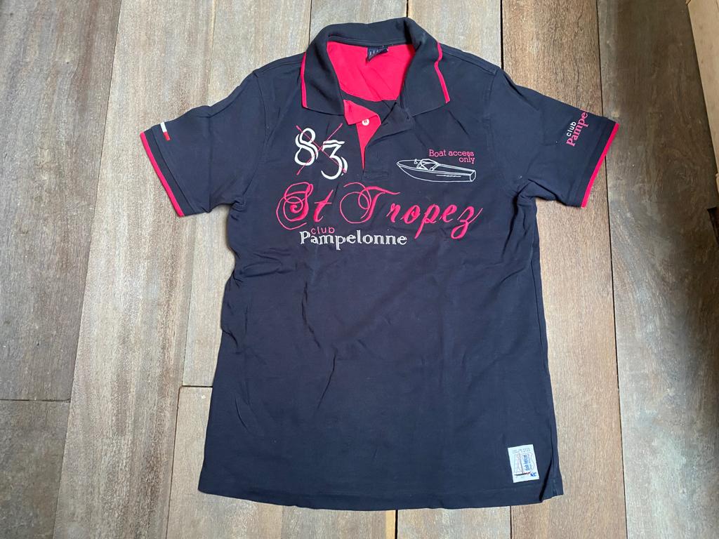 Marineblauw poloshirt St Tropez L ZG staat, Maat 42/44 (L), Korte mouw, Verzenden, Blauw