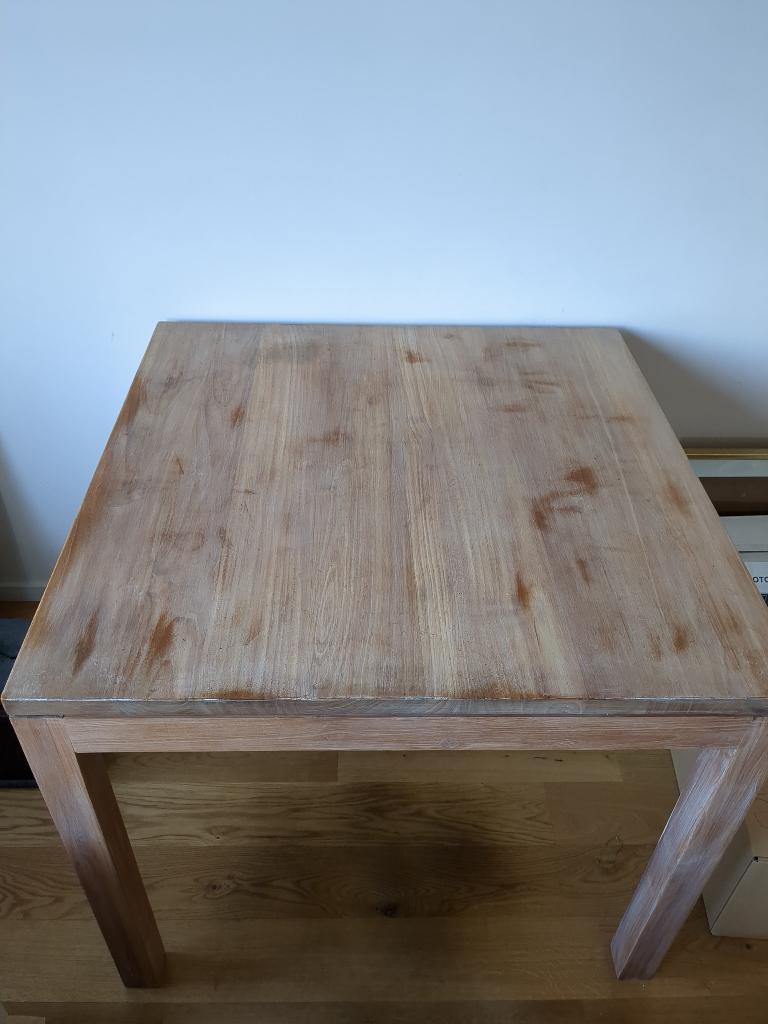 Table carrée, Teck, Quatre personnes, 50 à 100 cm, Carré