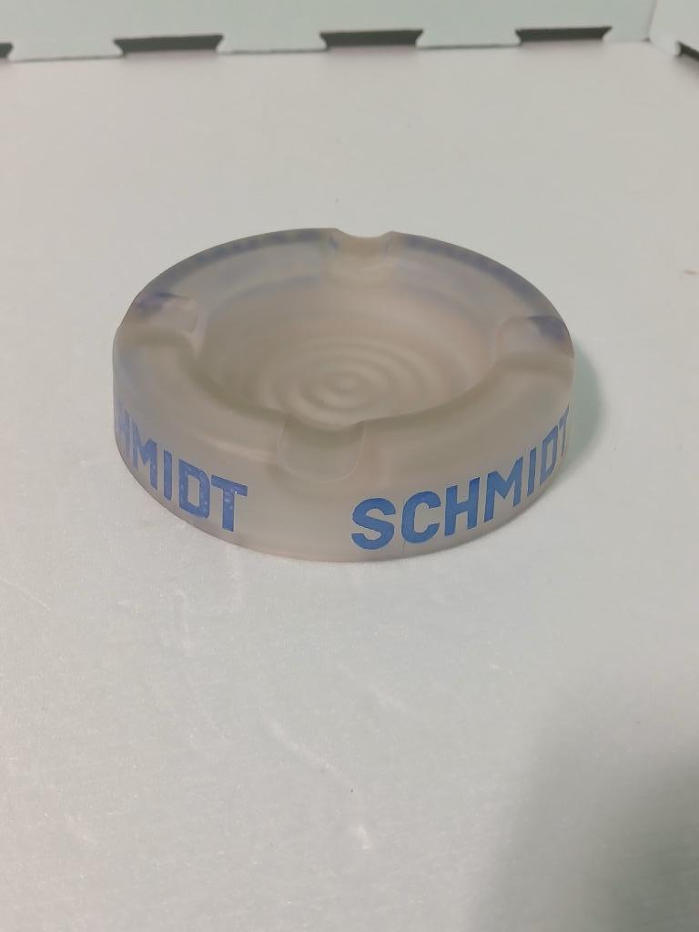 Ancien cendrier rond en verre translucide SCHMIDT, Collections, Enlèvement ou Envoi, Comme neuf, Cendrier