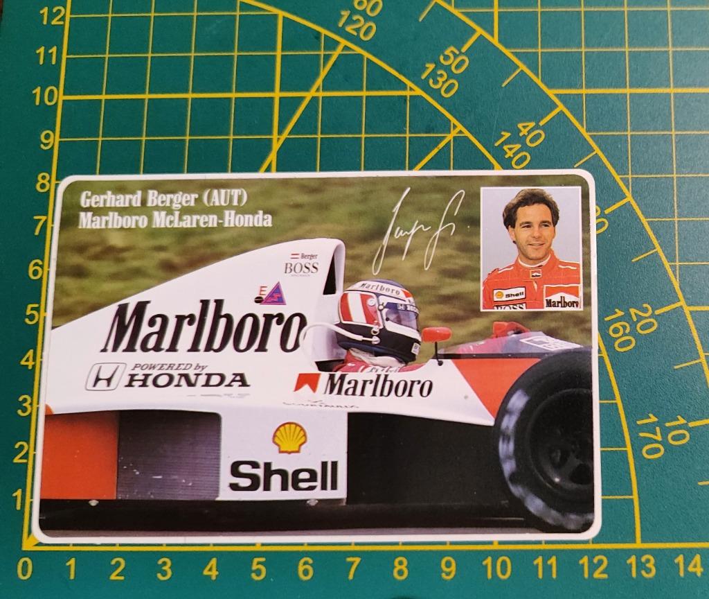 Sticker F1 McLaren Honda Marlboro Gerhard Berger 1990, Ophalen of Verzenden