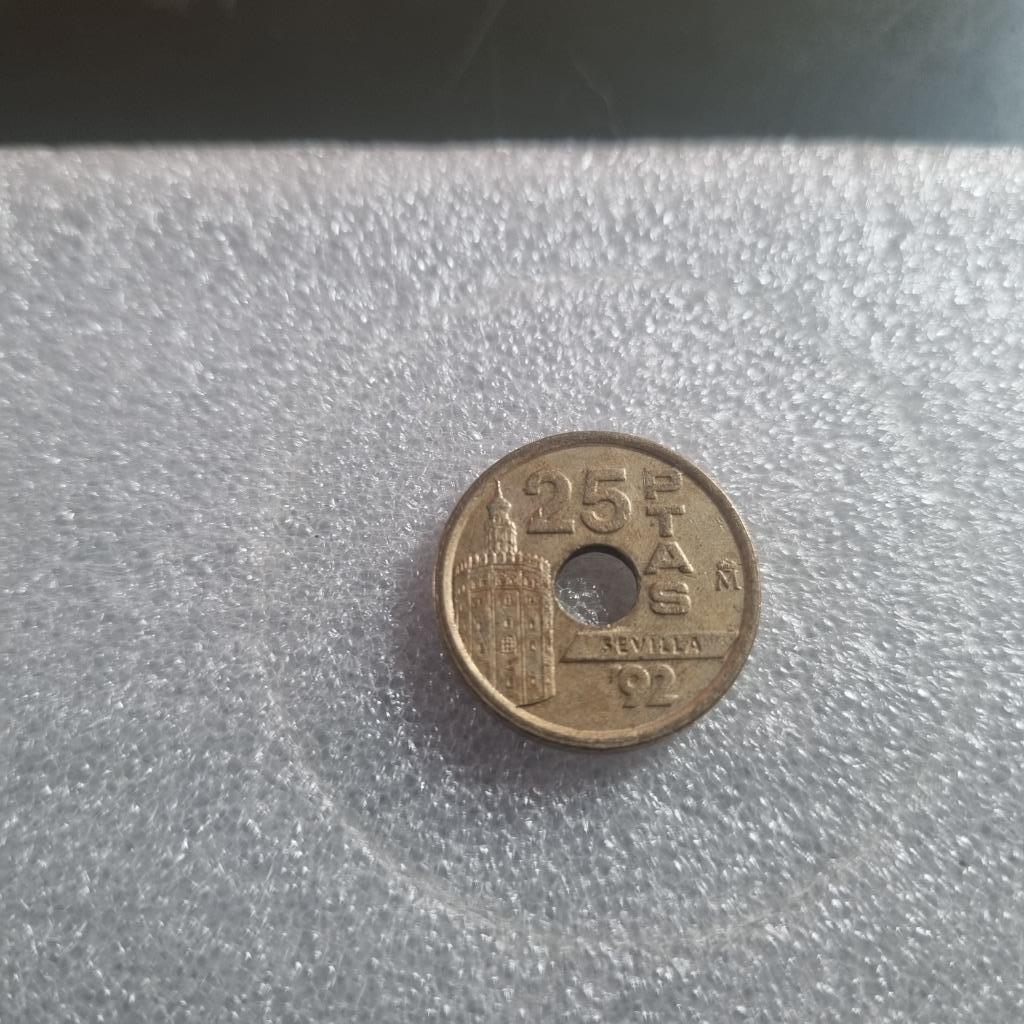 Pièce de monnaie 25 pesetas Espagne, Enlèvement ou Envoi, Espagne, Autres valeurs, Monnaie en vrac