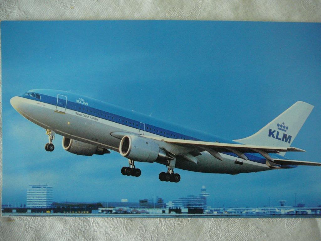 KLM A-310 oude postkaart, Verzamelen, Verzenden, Zo goed als nieuw, Kaart, Foto of Prent