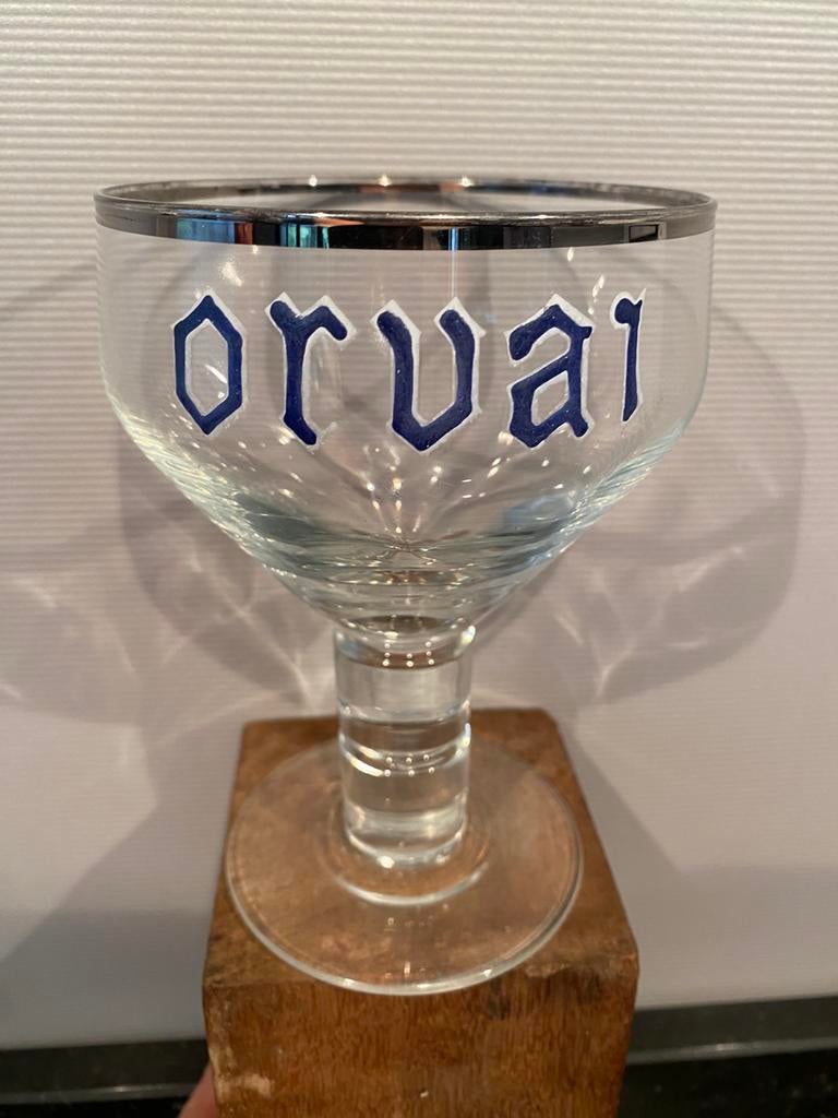 ORVAL glas geëmailleerd zilverrand 15 cm, Enlèvement ou Envoi, Utilisé, Verre ou Verres, Autres marques