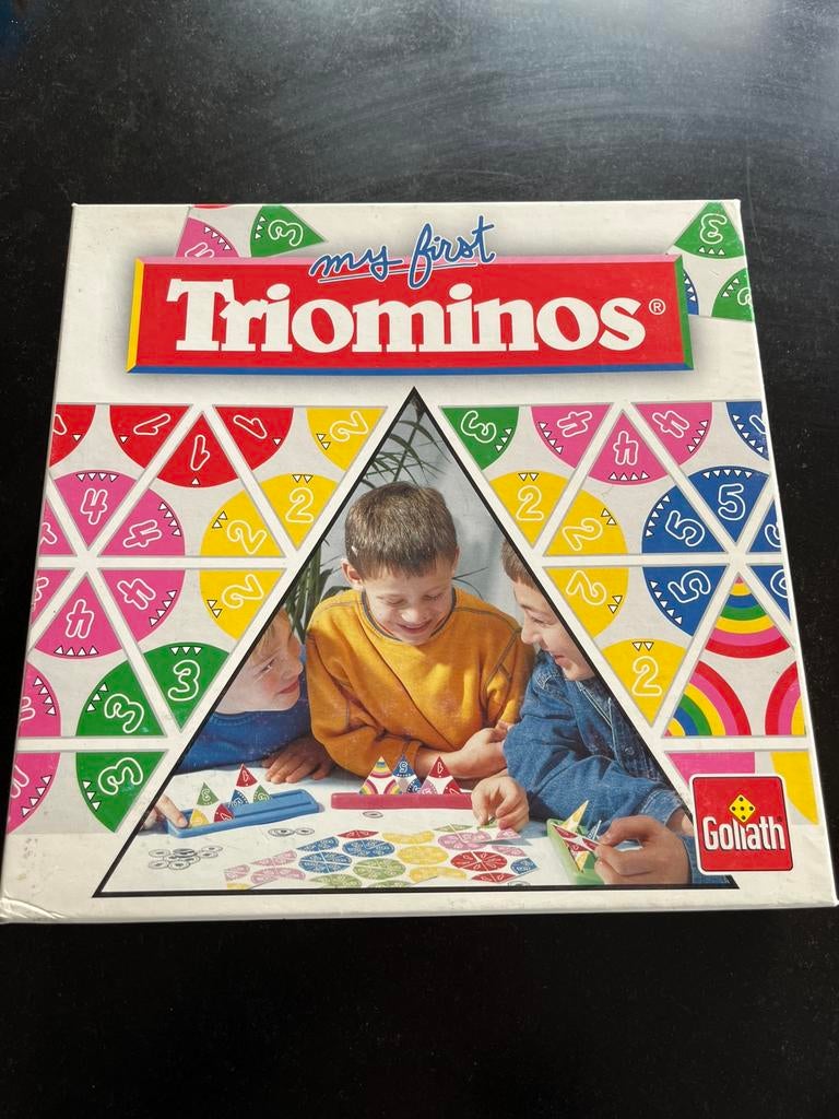 Triominos junior, Hobby en Vrije tijd, Gezelschapsspellen | Bordspellen, Gebruikt, Drie of vier spelers, Ophalen of Verzenden