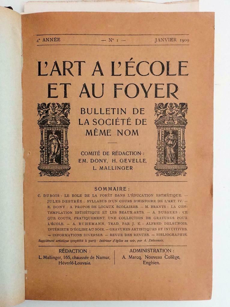 [Art] L'Art à l'École et au Foyer Volume 1909 et 1910, Antiquités & Art, Antiquités | Livres & Manuscrits, Enlèvement ou Envoi