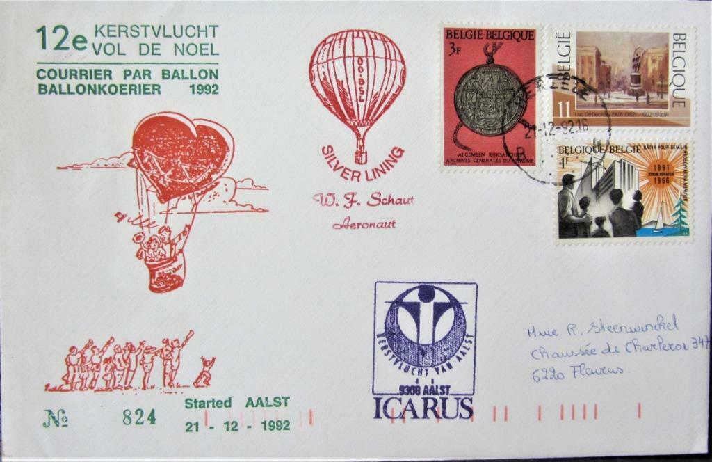 FDC- POSTZEGELS BELGIË- BALLONPOST- HERZELE, Enlèvement ou Envoi, Affranchi, Autres thèmes