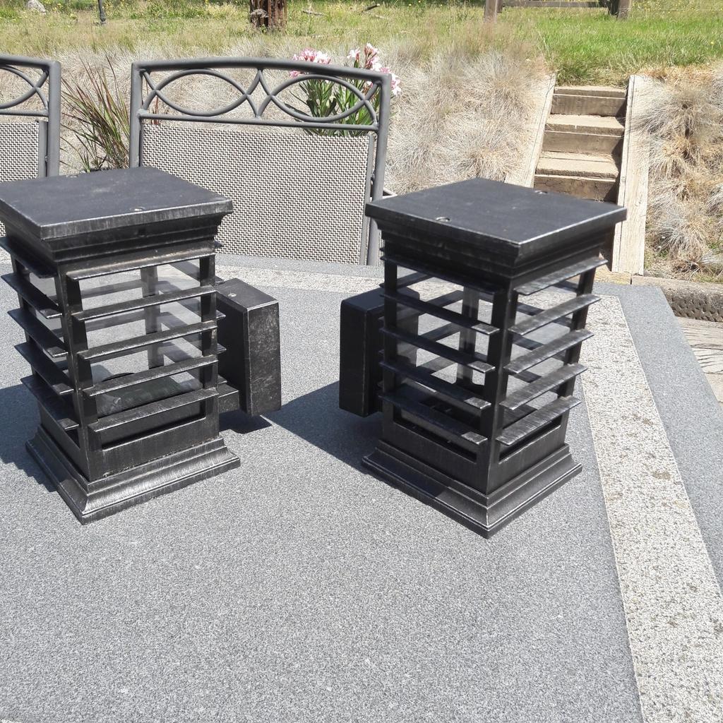 2 Lantaarns massieve aluminium grijs, Ophalen, Nieuw, Aluminium