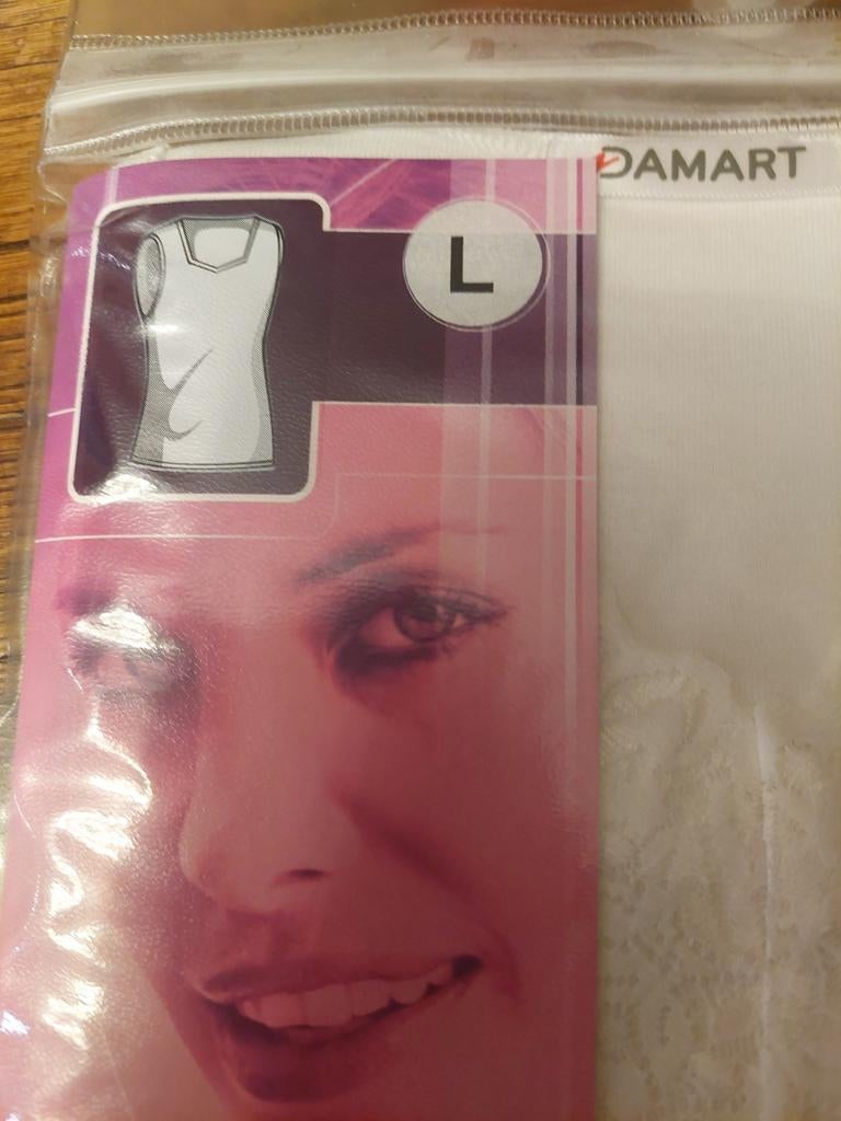 6 Damart dames onderhemdjes large, Kleding | Dames, Ondergoed en Lingerie, Ophalen of Verzenden, Wit