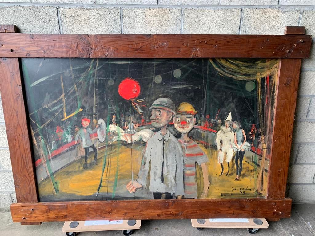 Grande huile sur panneau signée, Antiquités & Art