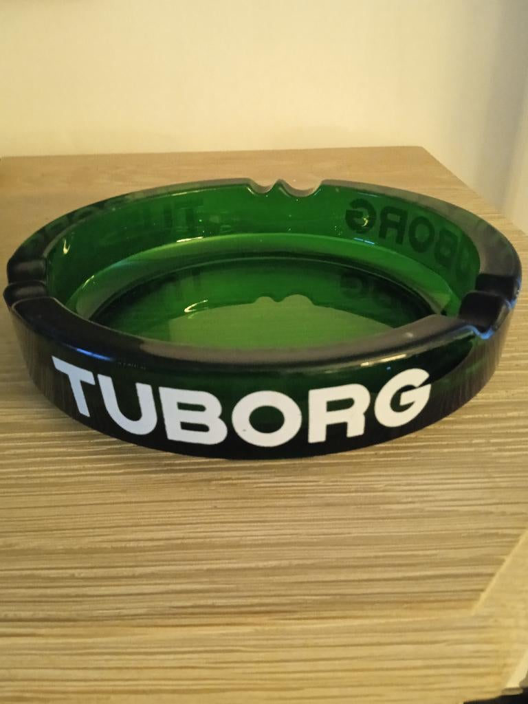 vintage XL glazen asbak Tuborg, Enlèvement ou Envoi, Comme neuf, Autres types