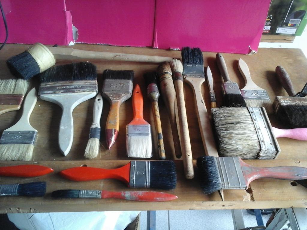 VERFBORSTELS (21 stuks), Doe-het-zelf en Bouw, Schildersmaterialen, Ophalen of Verzenden, Gebruikt, Kwast