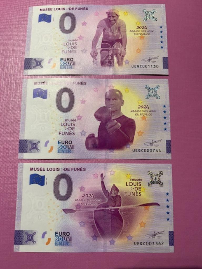 Billets 0 € Trio souvenir Musée Louis de Funès, Enlèvement ou Envoi, France, Billets en vrac