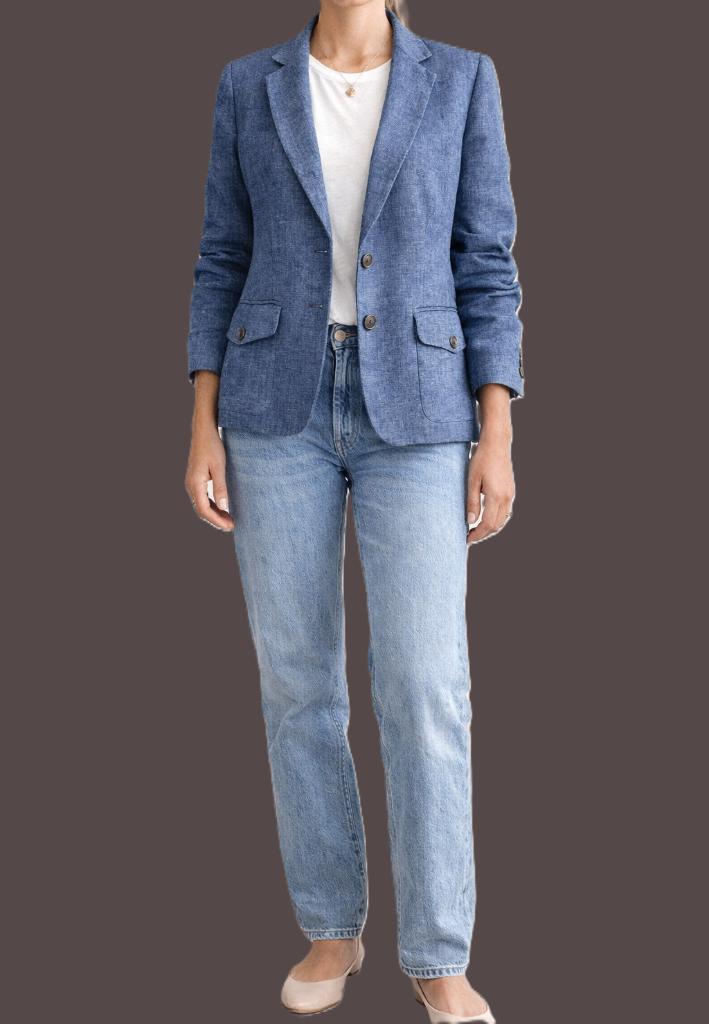 Massimo Dutti linnen blazer maat 38/40, Maat 38/40 (M), Massimo Dutti, Blauw, Ophalen of Verzenden