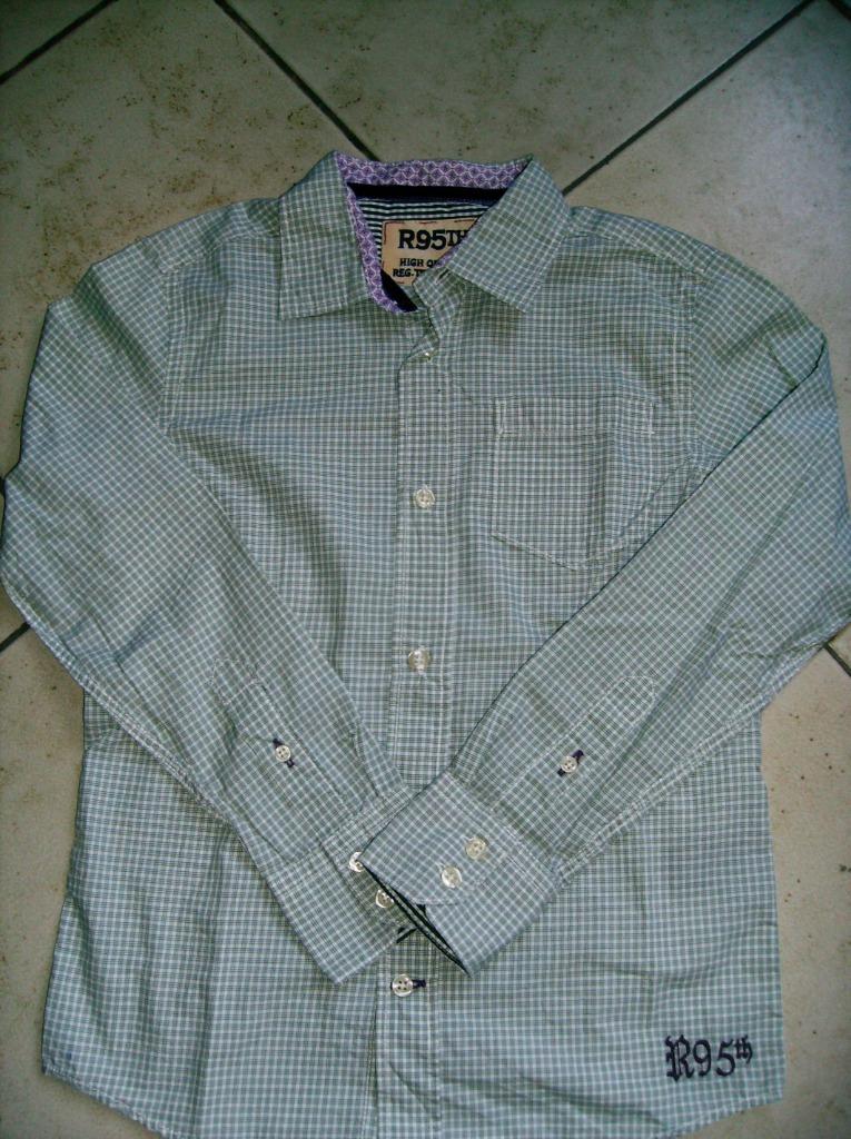 groen geruit hemdje mt 140, Ophalen of Verzenden, Gebruikt, Jongen, Overhemd of Blouse
