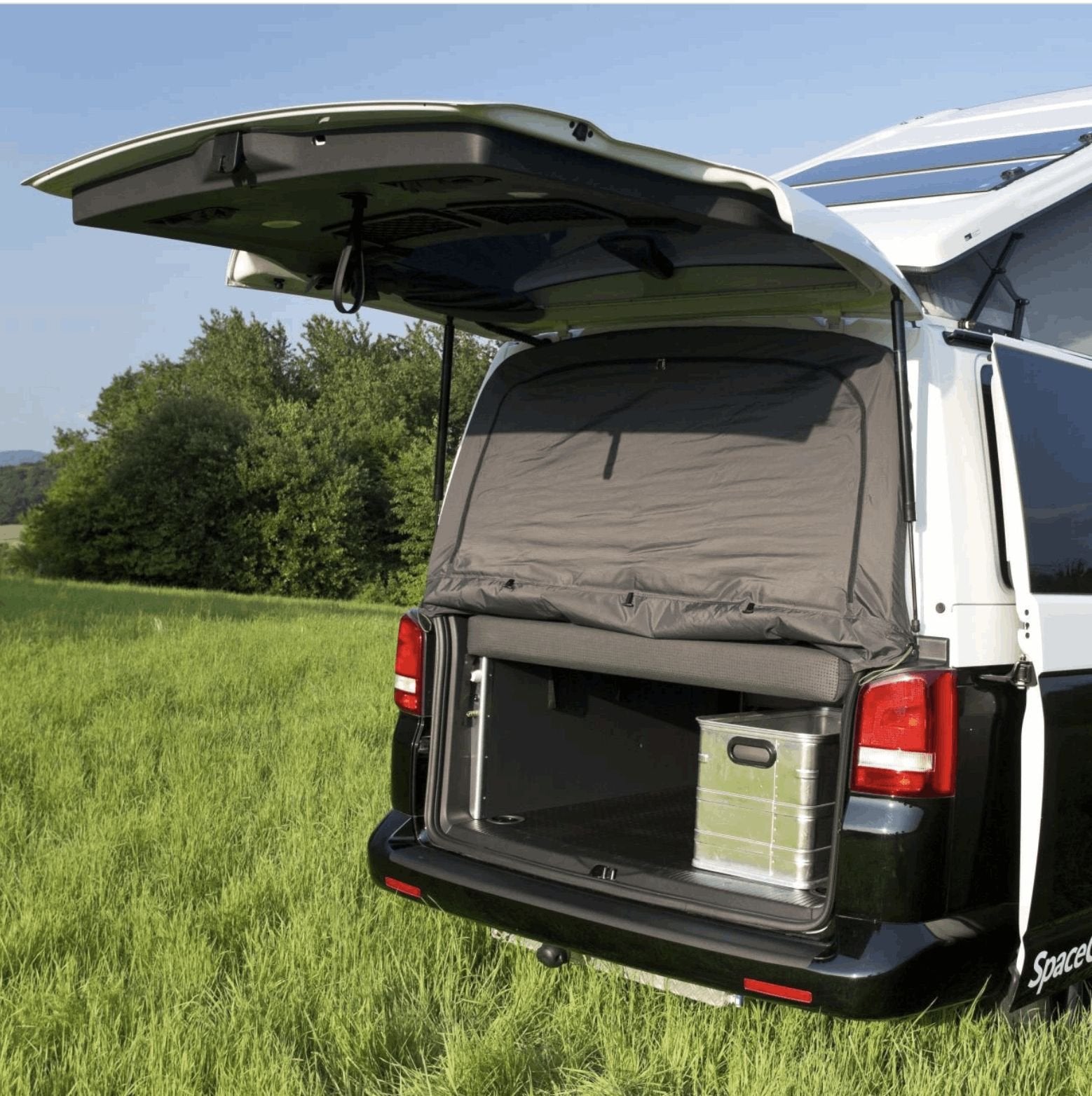 VW California T5 -T6 - T7 > SPACECAMPER Muggenhor vr A-klep, Caravanes & Camping, Neuf, -, -, -