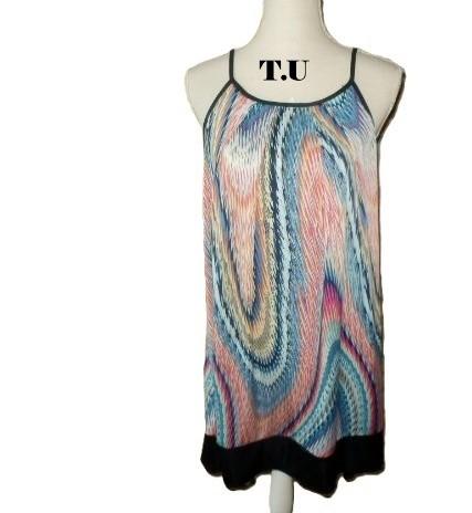 (66) -robe colorée femme t.unique - vivo moda -, Vivo moda, Enlèvement ou Envoi, Comme neuf, Longueur genou