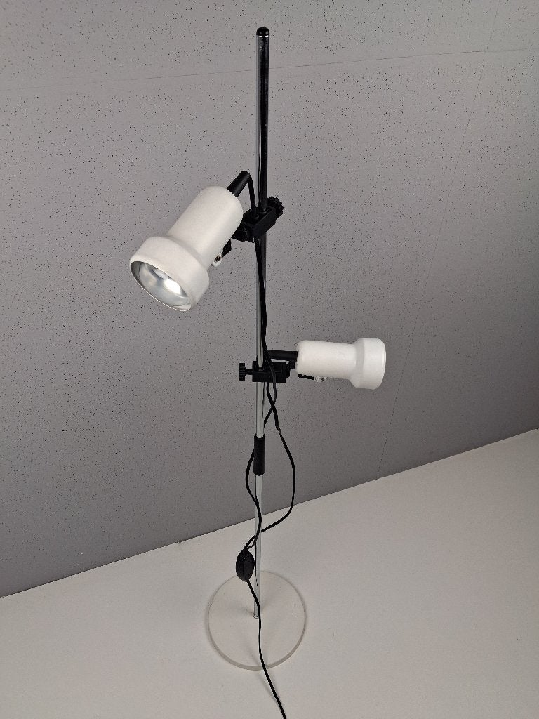 Vintage Verstelbare Vloerlamp met Dubbele Spots, Jaren 70, Ophalen, Gebruikt, 100 tot 150 cm, Vintage