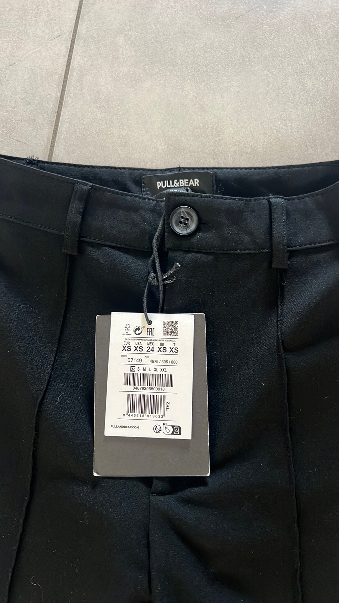 Lange zwarte broek Pull and Bear, Ophalen, Nieuw, Maat 46 (S) of kleiner, Zwart