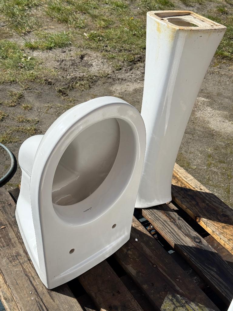Toiletpotten sphinx met wc-bril, Bricolage & Construction, Sanitaire, Comme neuf, Toilettes, Pierre, Enlèvement