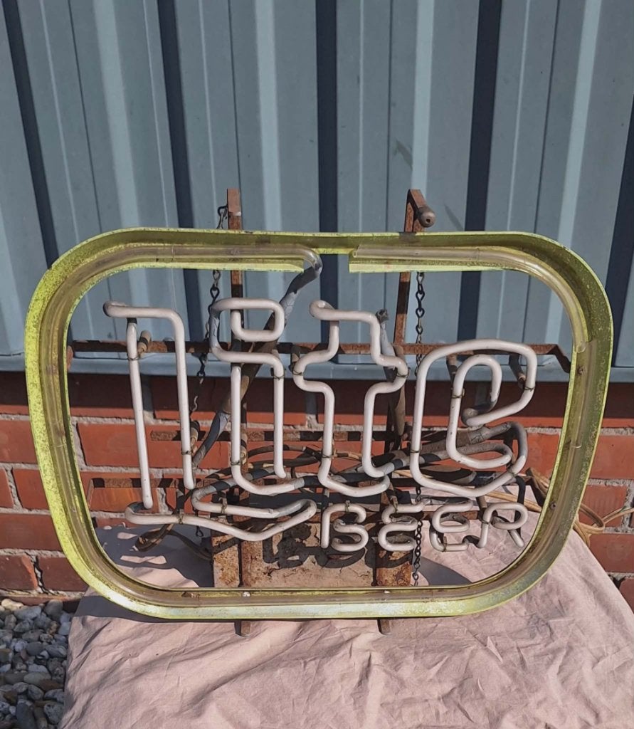 Vintage Miller Lite Lite Beer Neon voor onderdelen., Enlèvement, Utilisé, Table lumineuse ou lampe (néon)