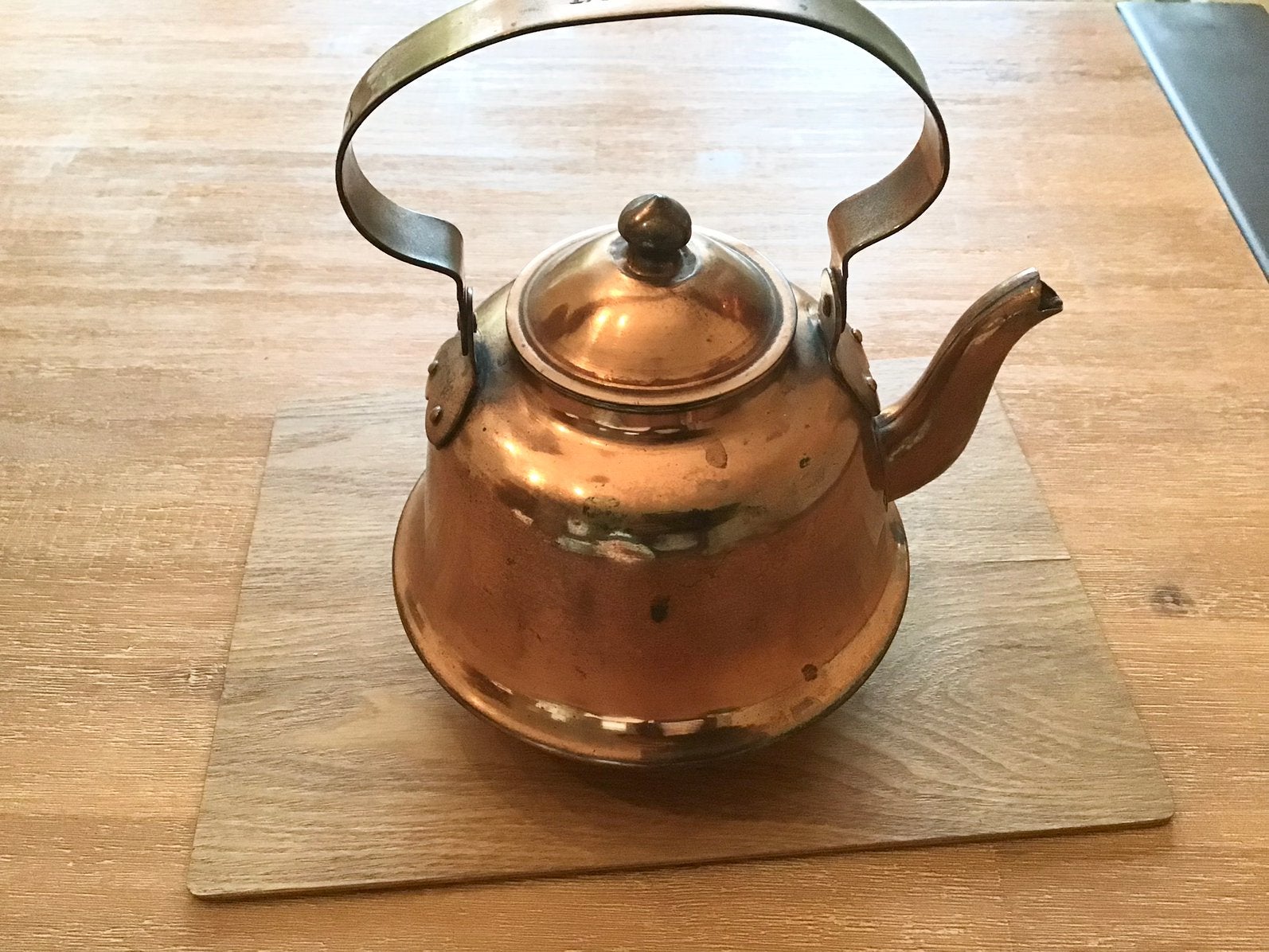 Antieke roodkoperen waterketel / theeketel 1,5L  Mooie staat, Ophalen, Koper