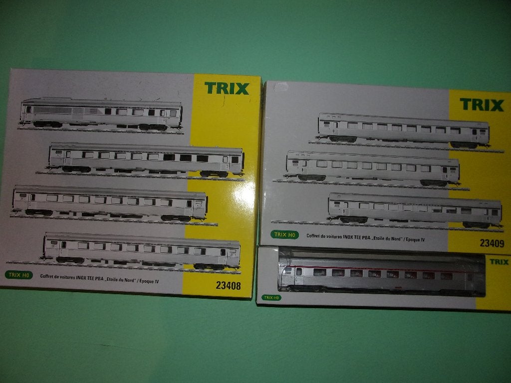TRIX rame 8 voitures INOX TEE PBA L'ETOILE DU NORD NEUF, Hobby en Vrije tijd, Modeltreinen | H0, Treinset, Gelijkstroom, Trix