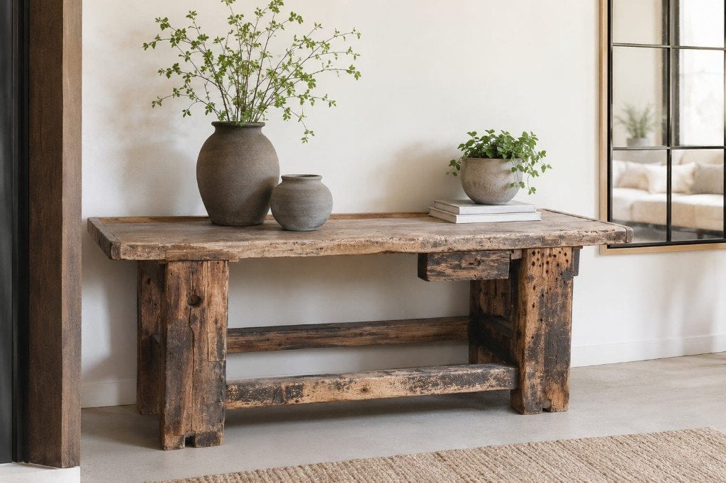 Authentieke vintage werkbank, Ophalen, Gebruikt, 170 cm of meer