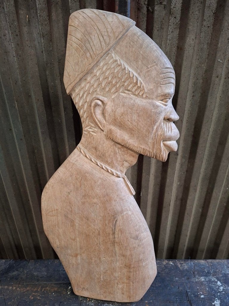 houtsnijwerk, Afrique, Bois, Brun, 50 - 100 cm