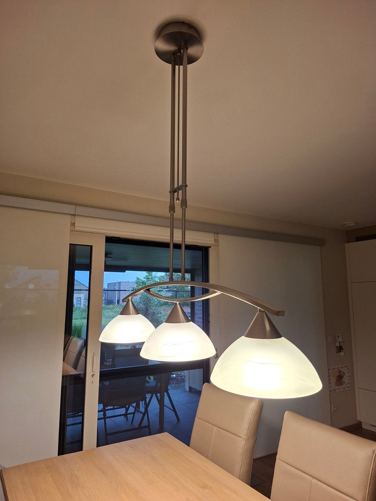 Eettafel hanglamp, herstelbaar, dimbaar, ledlampen, Ophalen, Zo goed als nieuw, 75 cm of meer, Stijlvol en tijdloos
