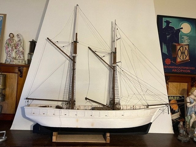 Maquette en bois d'un chalutier de pêche en Islande, Antiquités & Art, Enlèvement