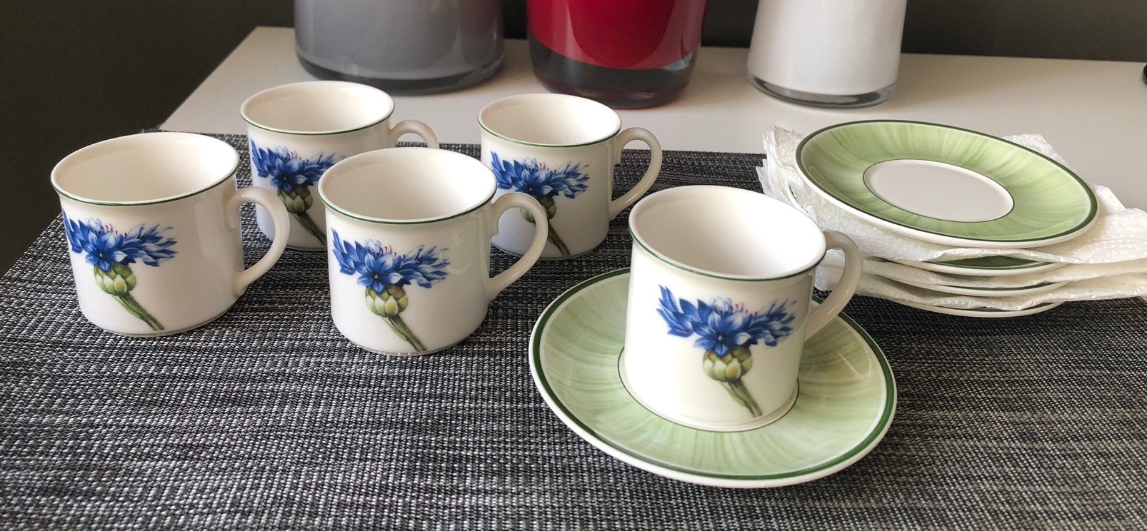 Villeroy & Boch Flora Espresso-/mokkakopjes en schoteltjes, Huis en Inrichting, Ophalen of Verzenden, Zo goed als nieuw, Porselein