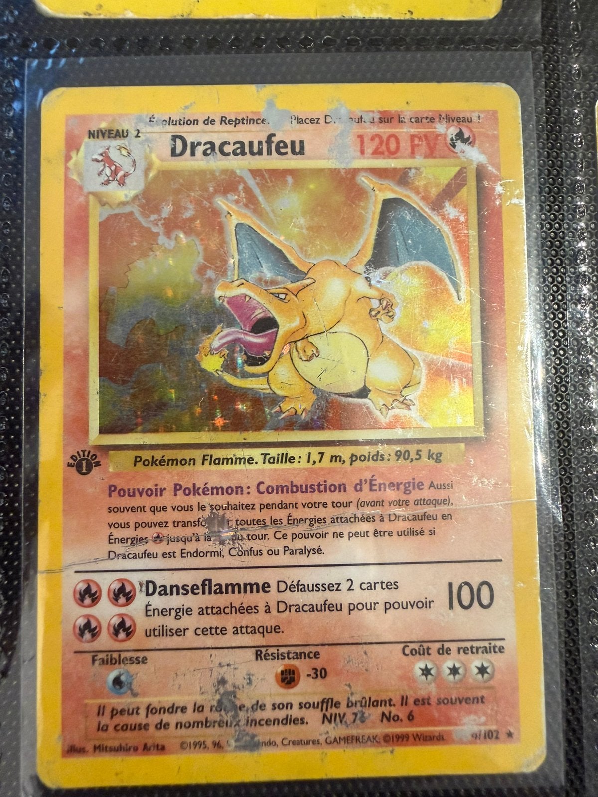 Dracaufeu 4/102 FR 1st edition, Enlèvement ou Envoi, Utilisé
