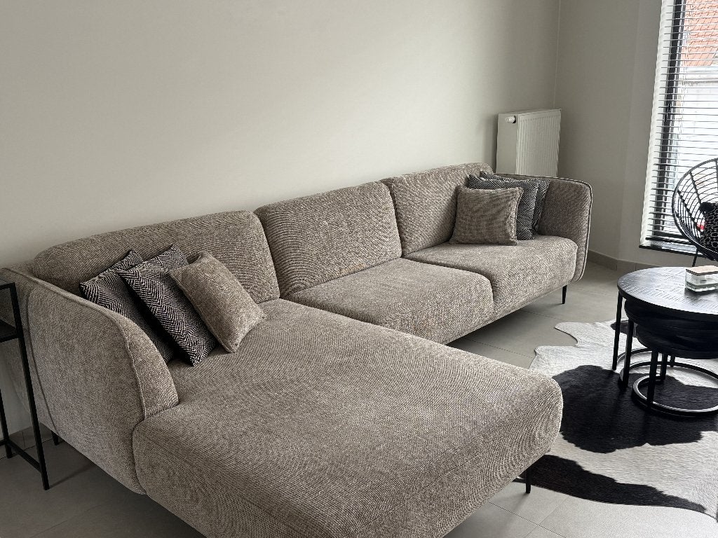 salon Kelmis  stof taupe cat 6, Huis en Inrichting, Ophalen, Zo goed als nieuw, Stof, Stoffen zetel