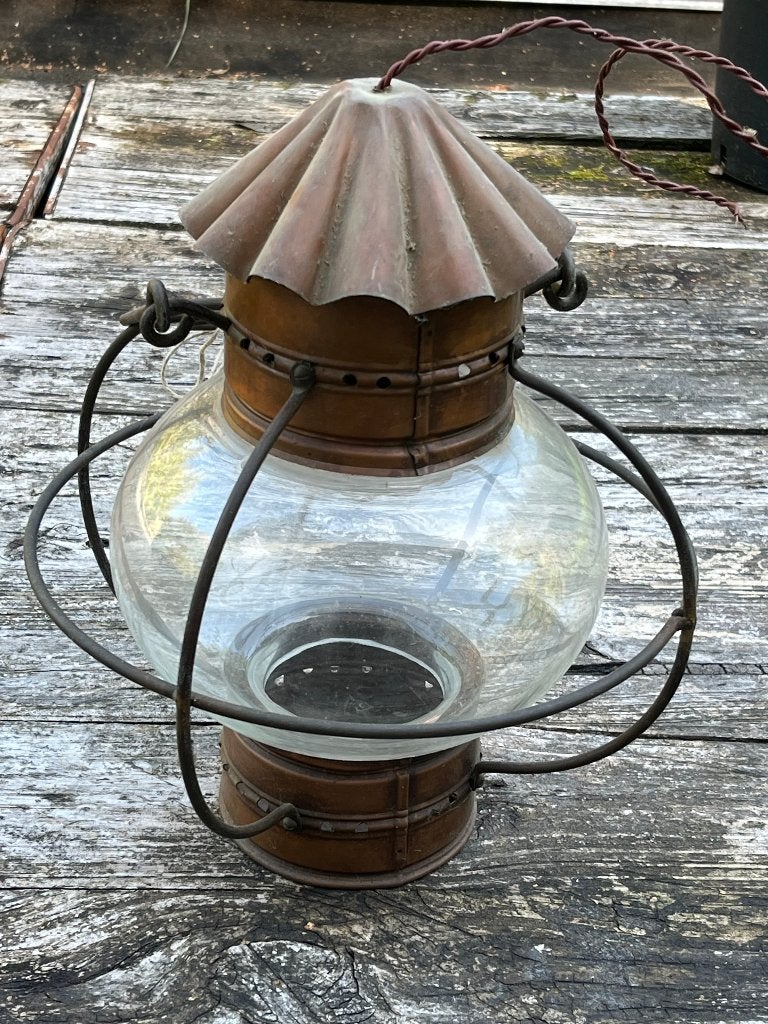 luminaire style bateau, Enlèvement, Utilisé, Verre, Ancien ; type bateau